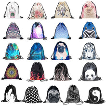Load image into Gallery viewer, 3D Print Drawstring Backpack Rucksack Shoulder Bags Gym Bag Muti color